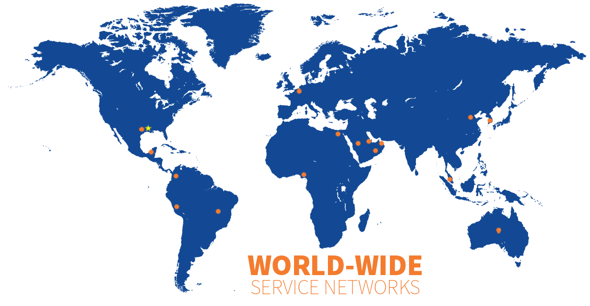 H2O worldwide service network map