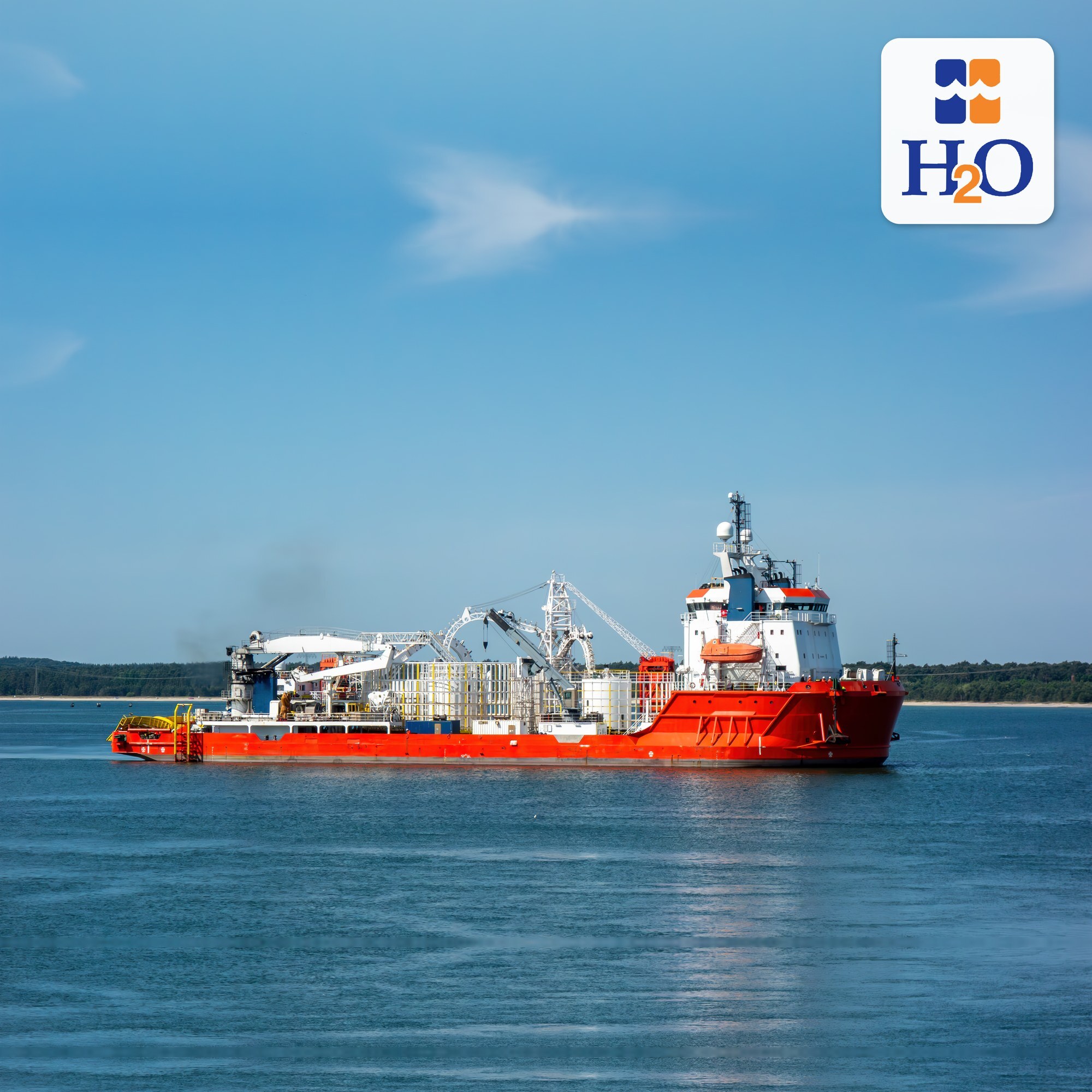 Offshore support vessel at sea